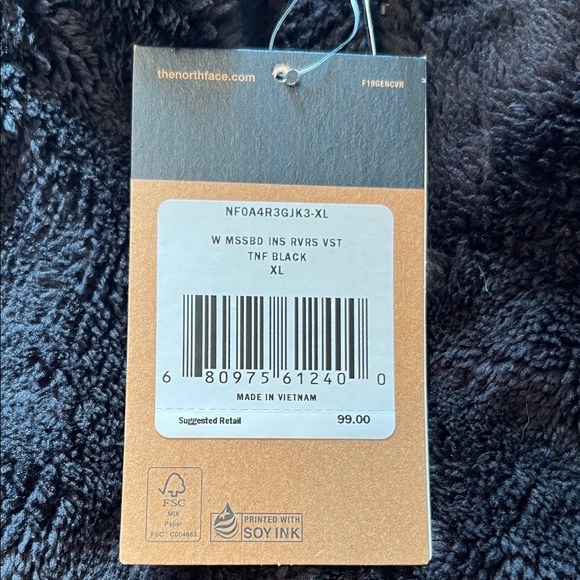 The North Face XL black reversible vest NWT - Picture 2 of 7